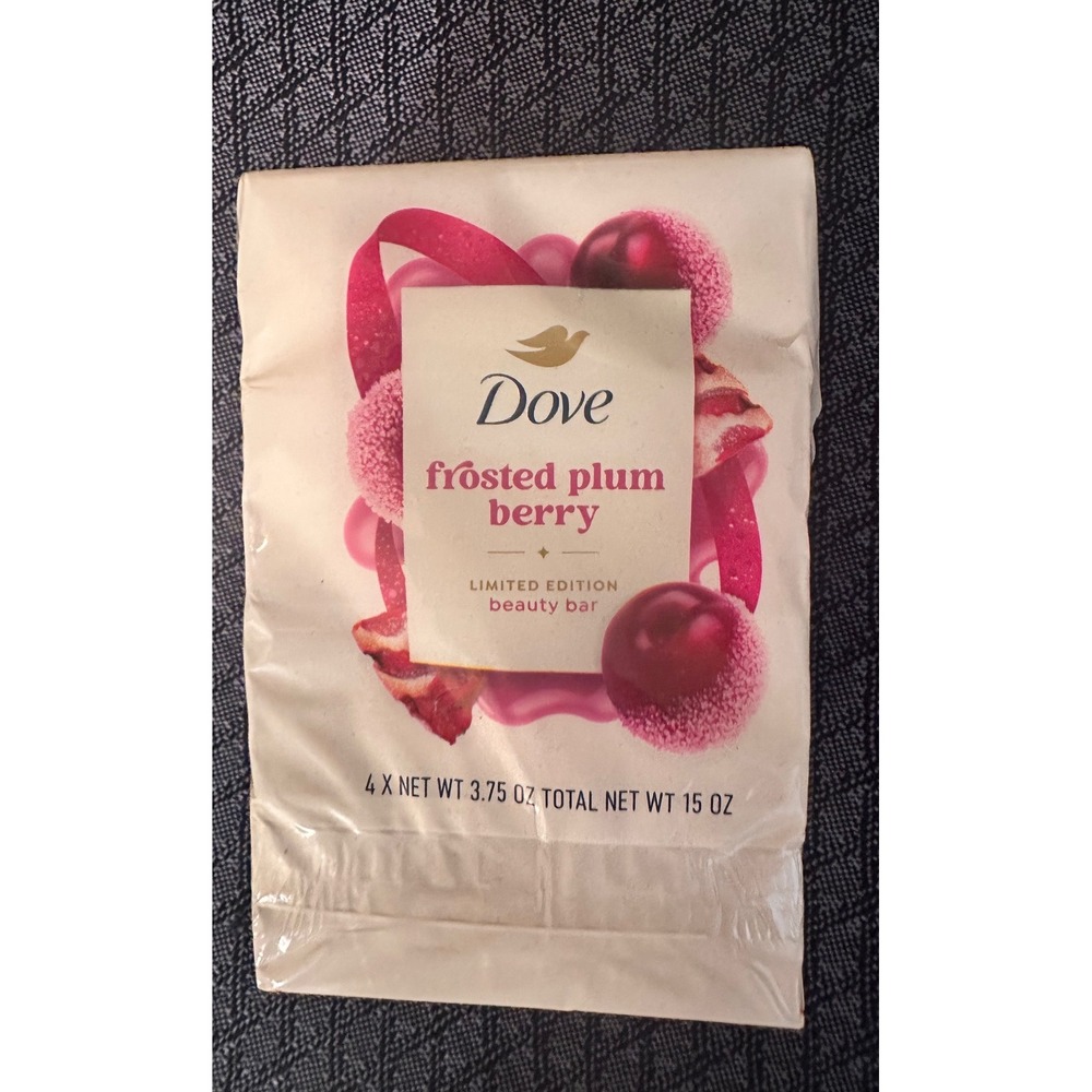 Dove Frosted Plum Berry Limited Edition Beauty‎ Bar 4 Pack 3.75 oz 15 oz Total